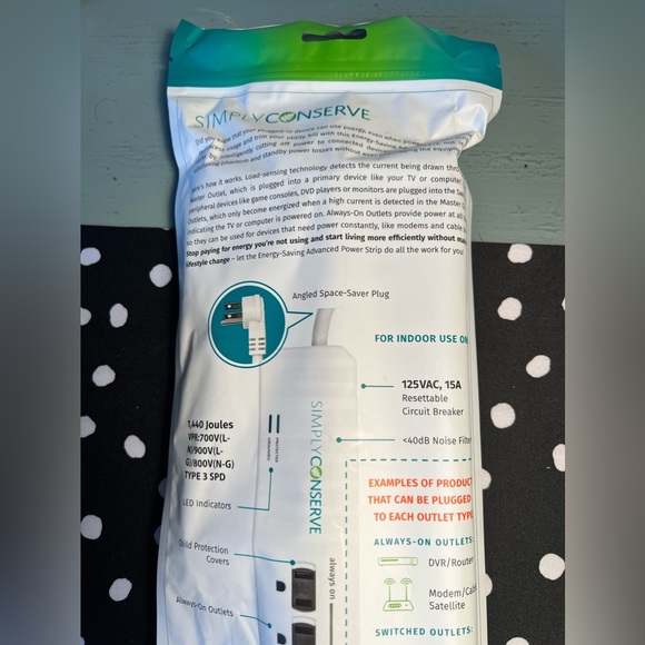 Simply Conserve 7-outlet advanced power strip NEW - Picture 3 of 6